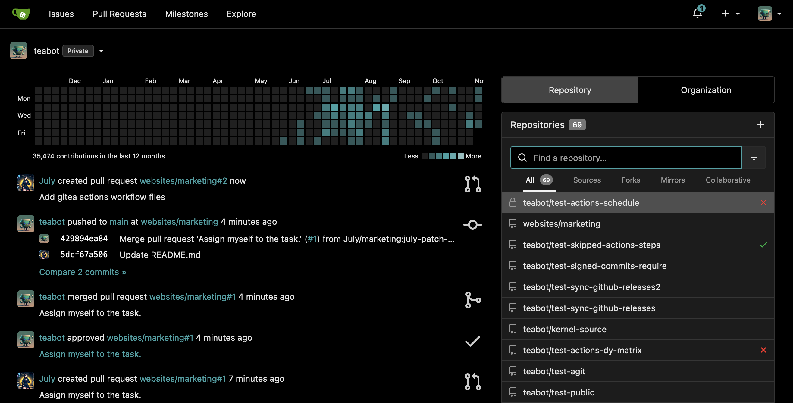 Gitea application screenshot