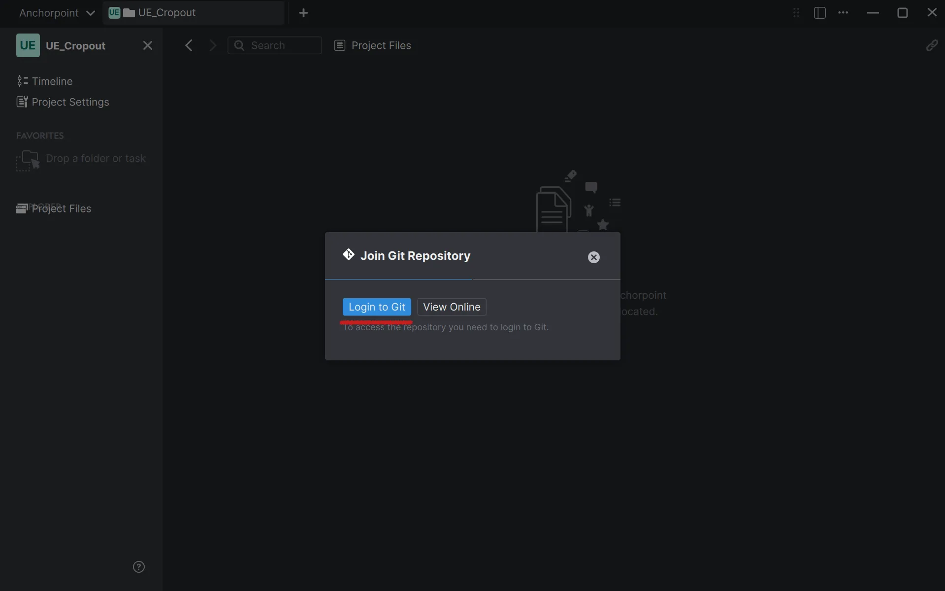 The first step is to login to Git like we did when we created the repository