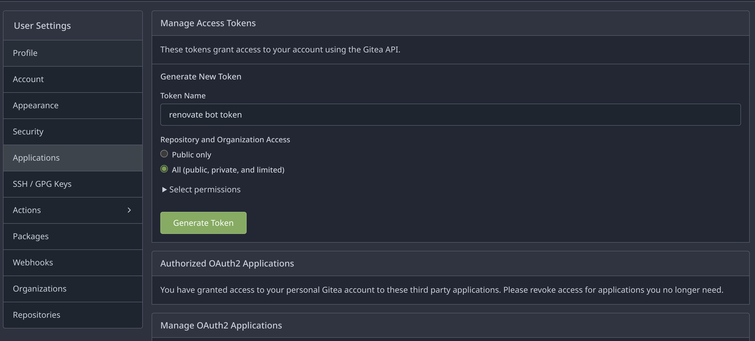 generte token